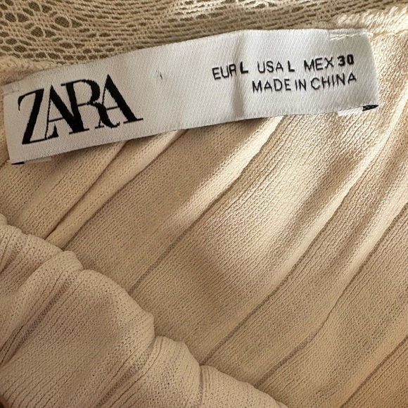 Zara Beige Pleated Dress - Picture 5 of 5